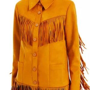 COPY - Danielle Bernstein Faux Suede Fringe Jacket